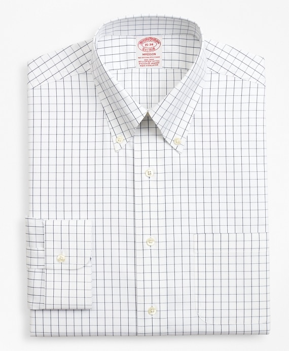 Stretch Madison Classic-Fit Dress Shirt, Non-Iron Windowpane