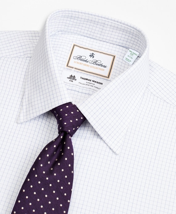 Luxury Collection Milano Slim-Fit Dress Shirt, Franklin Spread Collar Fine Windowpane