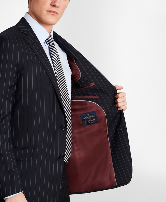 BrooksGate™ Milano-Fit Bead-Stripe Twill Suit Jacket