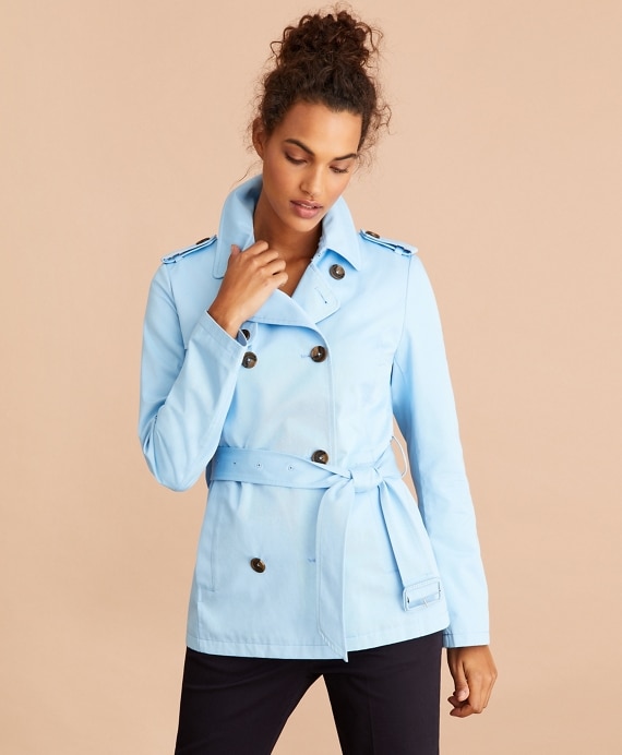Water-Repellent Cotton Twill Trench Jacket