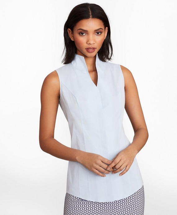 Non-Iron Poplin Sleeveless Blouse