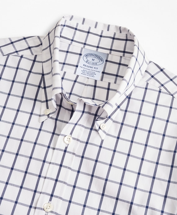 Regent Fitted Sport Shirt, Performance Series with COOLMAX®, Windowpane