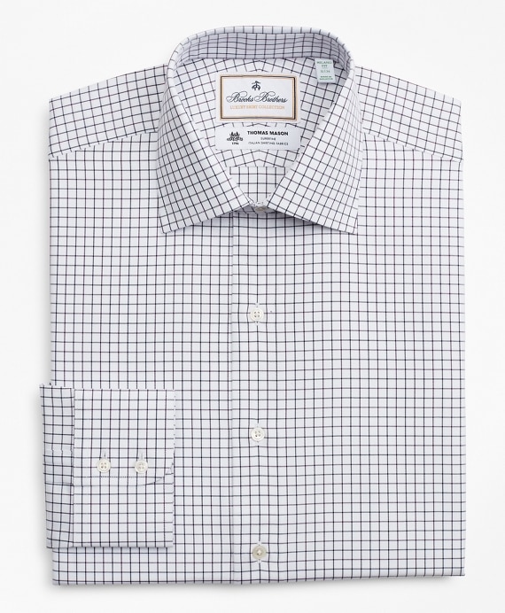 Luxury Collection Milano Slim-Fit Dress Shirt, Franklin Spread Collar Fine Windowpane