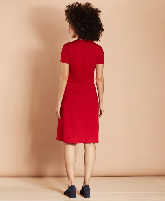 Ponte Knit Pleated Dress