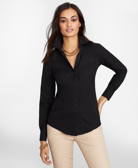 Non-Iron Stretch Supima® Cotton Fitted Dress Shirt