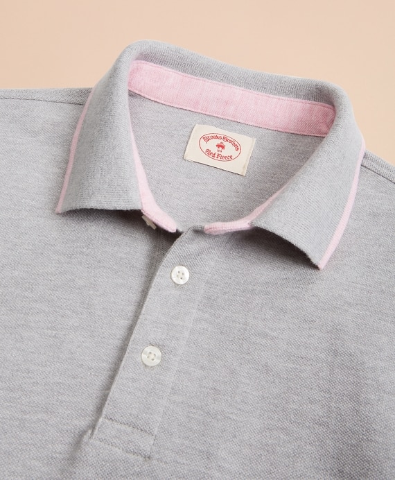 Tipped Heathered Pique Polo Shirt