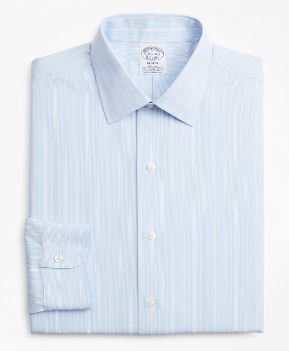 Stretch Regent Fitted Dress Shirt, Non-Iron Pinstripe
