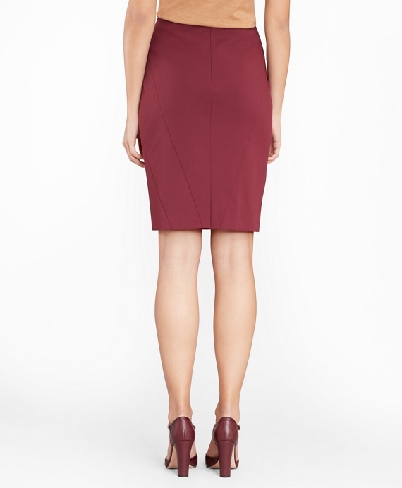 Stretch Wool Twill Pencil Skirt