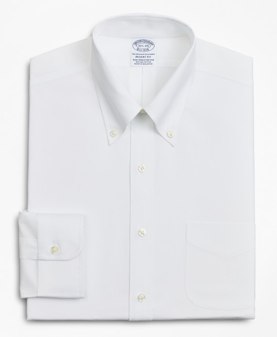 Stretch Regent Fitted Dress Shirt, Non-Iron Poplin Button-Down Collar