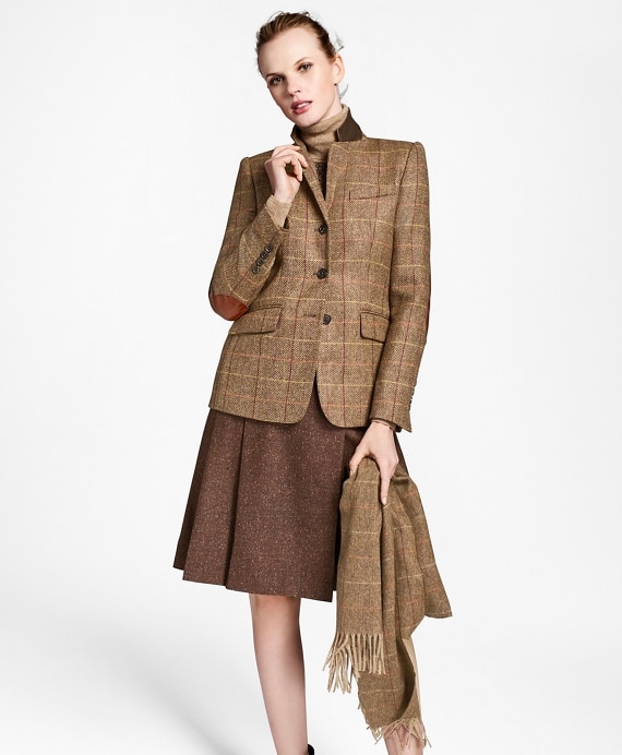 Stretch Wool-Silk Tweed Kilt