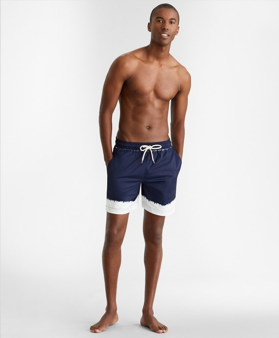 Montauk 6 Tie-Dye Print Swim Trunks