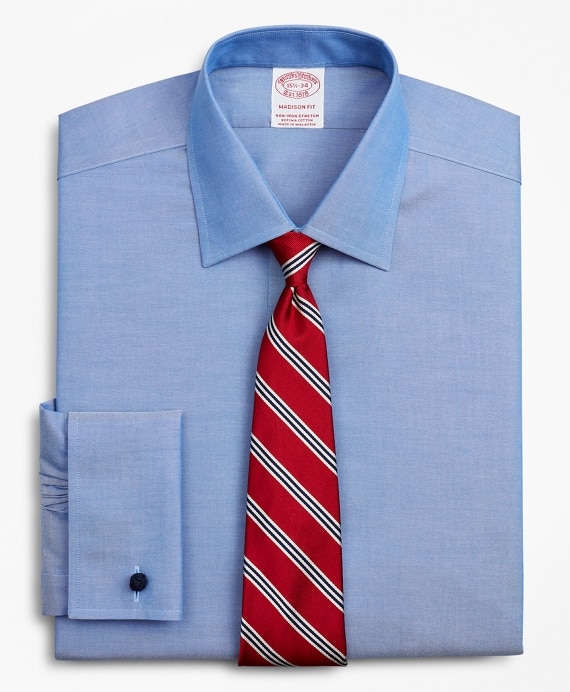 Stretch Madison Classic-Fit Dress Shirt, Non-Iron Pinpoint Ainsley Collar French Cuff