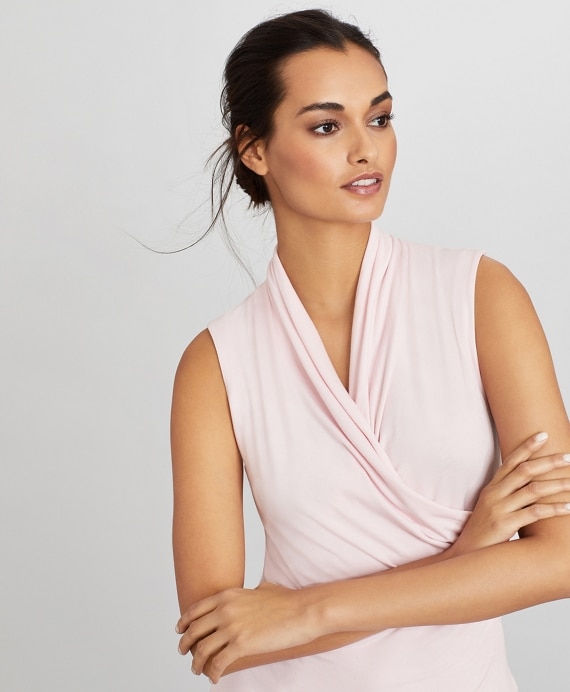 Jersey Faux Wrap Shell