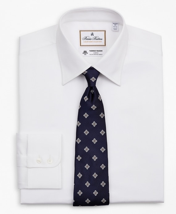 Luxury Collection Regent Fitted Dress Shirt, Franklin Spread Collar Herringbone