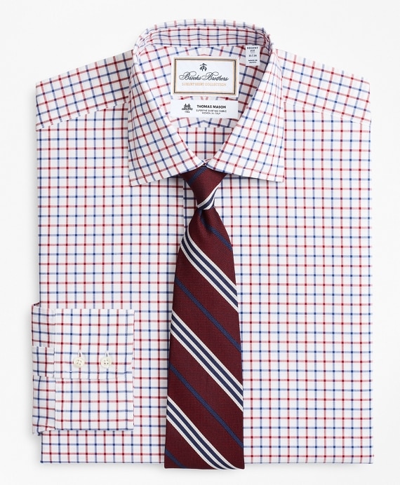 Luxury Collection Regent Fitted Dress Shirt, Franklin Spread Collar Bold Windowpane