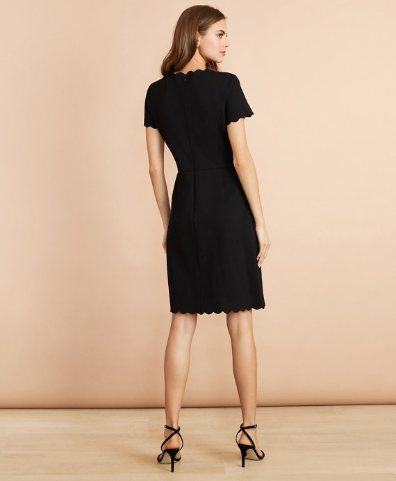 Ponte-Knit Scalloped Dress
