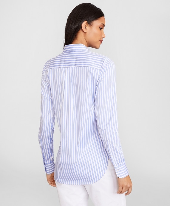 Classic-Fit Striped Stretch Cotton Sateen Dobby Luxury Shirt