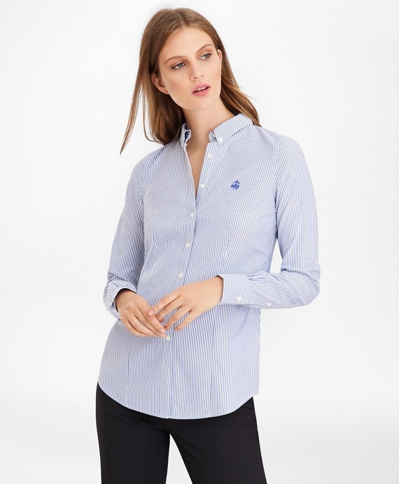 Non-Iron Tailored-Fit Bengal Stripe Supima® Cotton Pinpoint Oxford Shirt