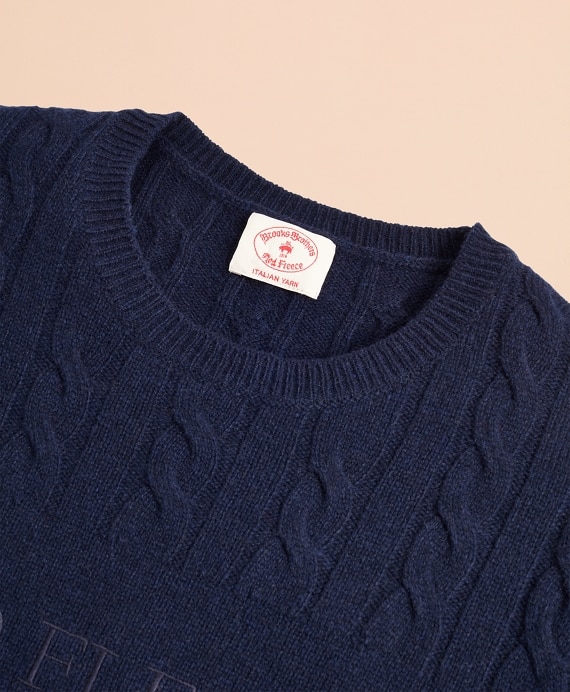 Wool-Blend Cable Logo Sweater