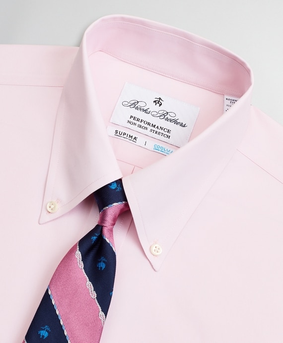 Regent Fitted Dress Shirt, Performance Non-Iron with COOLMAX®, Button-Down Collar Twill