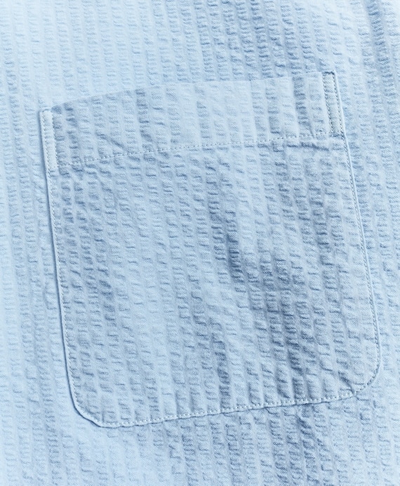 Milano Slim-Fit Sport Shirt, Garment-Dyed Seersucker