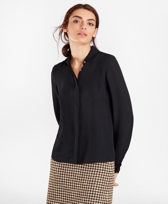 Silk Georgette French Cuff Shirt