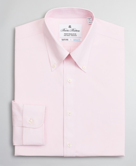 Regent Fitted Dress Shirt, Performance Non-Iron with COOLMAX®, Button-Down Collar Twill