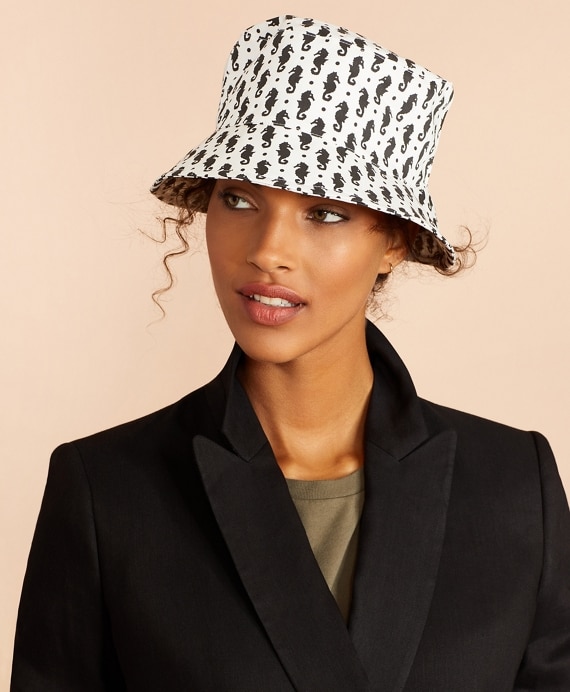 Seahorse-Print Bucket Hat
