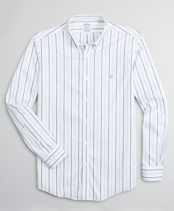 Stretch Regent Fitted Sport Shirt, Non-Iron Stripe