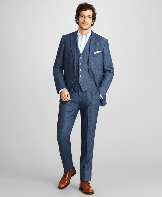 Regent Fit Three-Piece Linen Suit