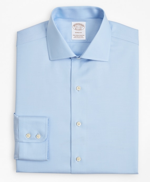 Stretch Soho Extra-Slim-Fit Dress Shirt, Non-Iron Twill English Collar
