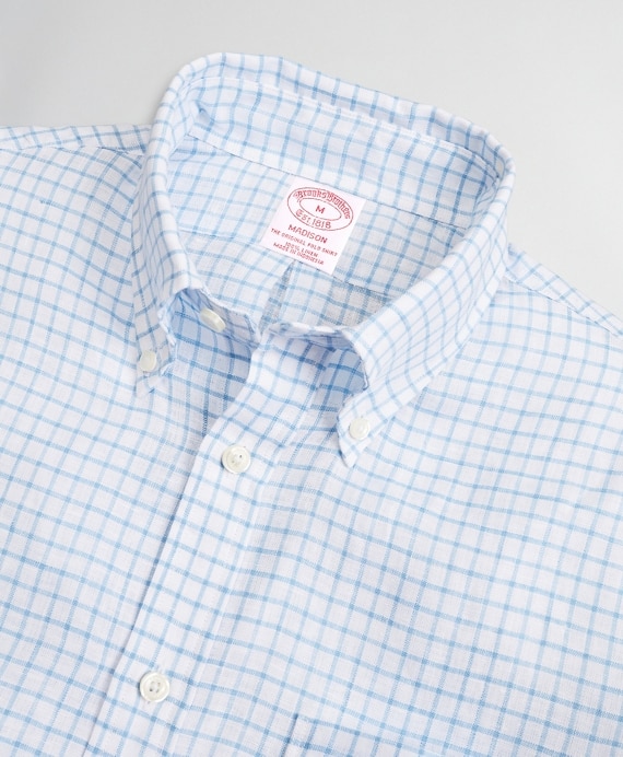 Madison Classic-Fit Sport Shirt, Irish Linen Windowpane