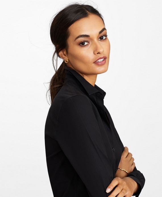 Petite Non-Iron Tailored-Fit Stretch Supima® Cotton Dress Shirt