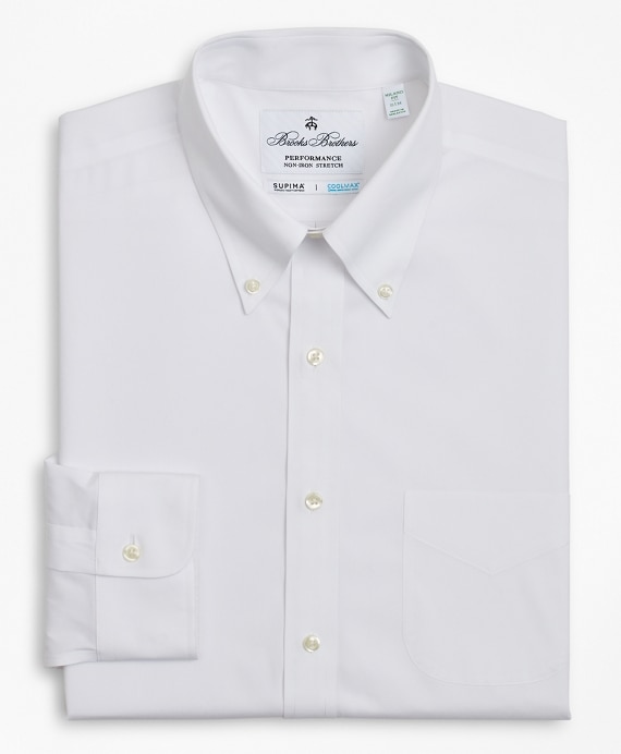 Milano Slim Fit Dress Shirt, Performance Non-Iron with COOLMAX®, Button-Down Collar Twill