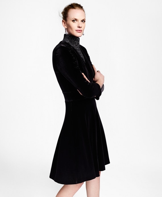 Velvet Faux Wrap Dress