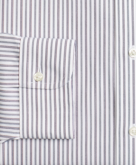 Stretch Regent Fitted Dress Shirt, Non-Iron Alternating Triple Stripe