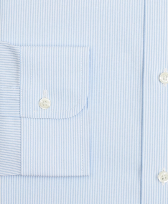 Stretch Regent Fitted Dress Shirt, Non-Iron Poplin Ainsley Collar Fine Stripe