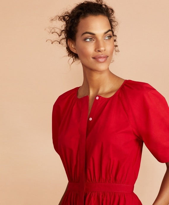 Stretch Cotton Shirt Dress