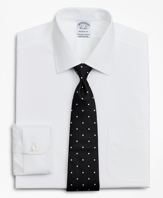 Stretch Regent Fitted Dress Shirt, Non-Iron Poplin Ainsley Collar