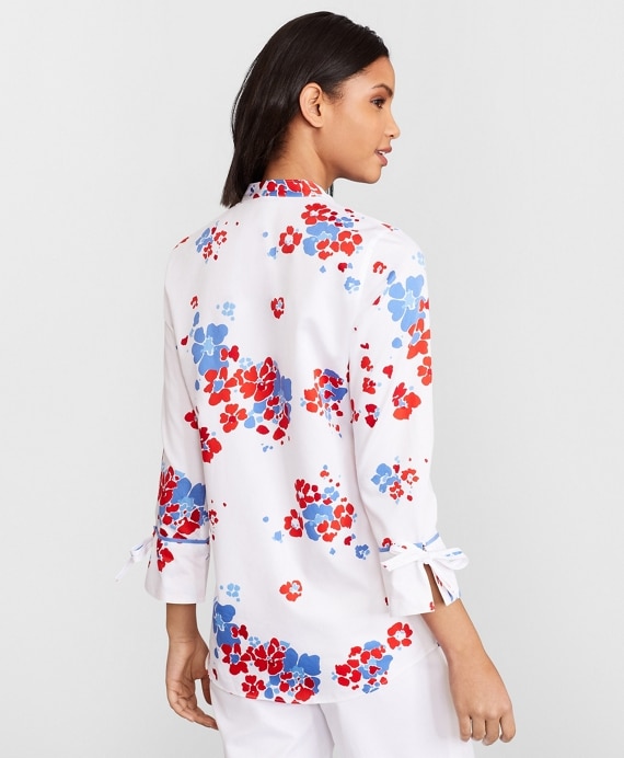 Floral-Print Supima® Cotton Sateen Tunic