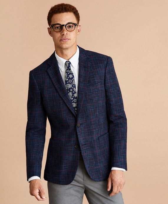 Wool-Blend Plaid Sport Coat