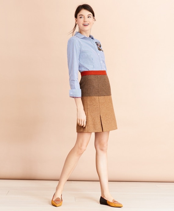 Striped Cotton Logo-Patch Shirt