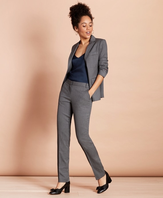 Slim-Fit Pinstripe Stretch Wool Pants