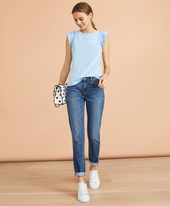 Flounce-Sleeve Top