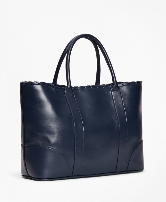 Logo-Embossed Leather Tote Bag