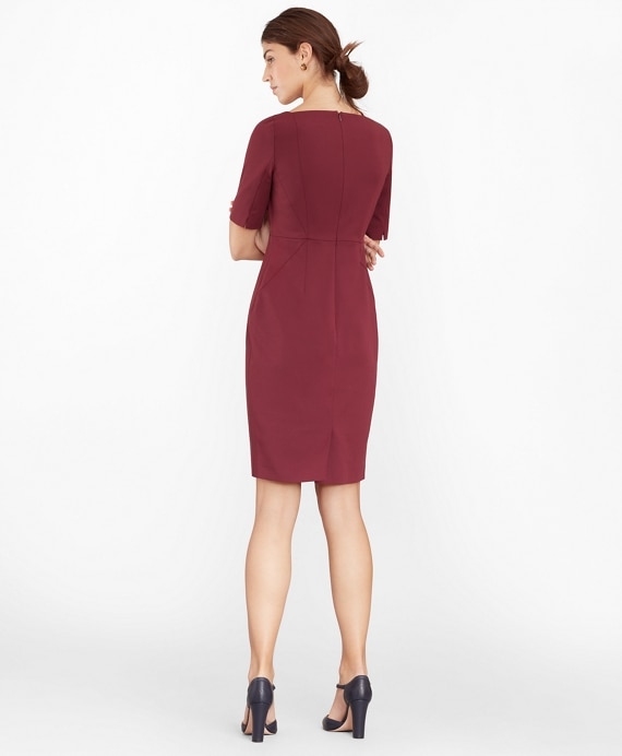 Stretch-Wool Square-Neck Sheath Dress