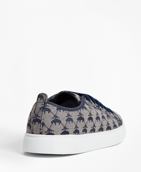 Leather-Trimmed Logo Jacquard Sneakers