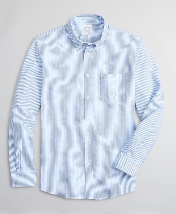 Regent Fitted Sport Shirt, Seersucker Stripe