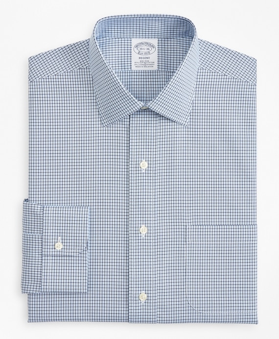 Stretch Regent Fitted Dress Shirt, Non-Iron Check