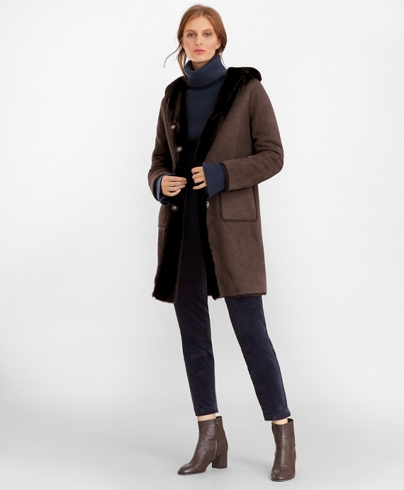 Shearling Hooded Coat